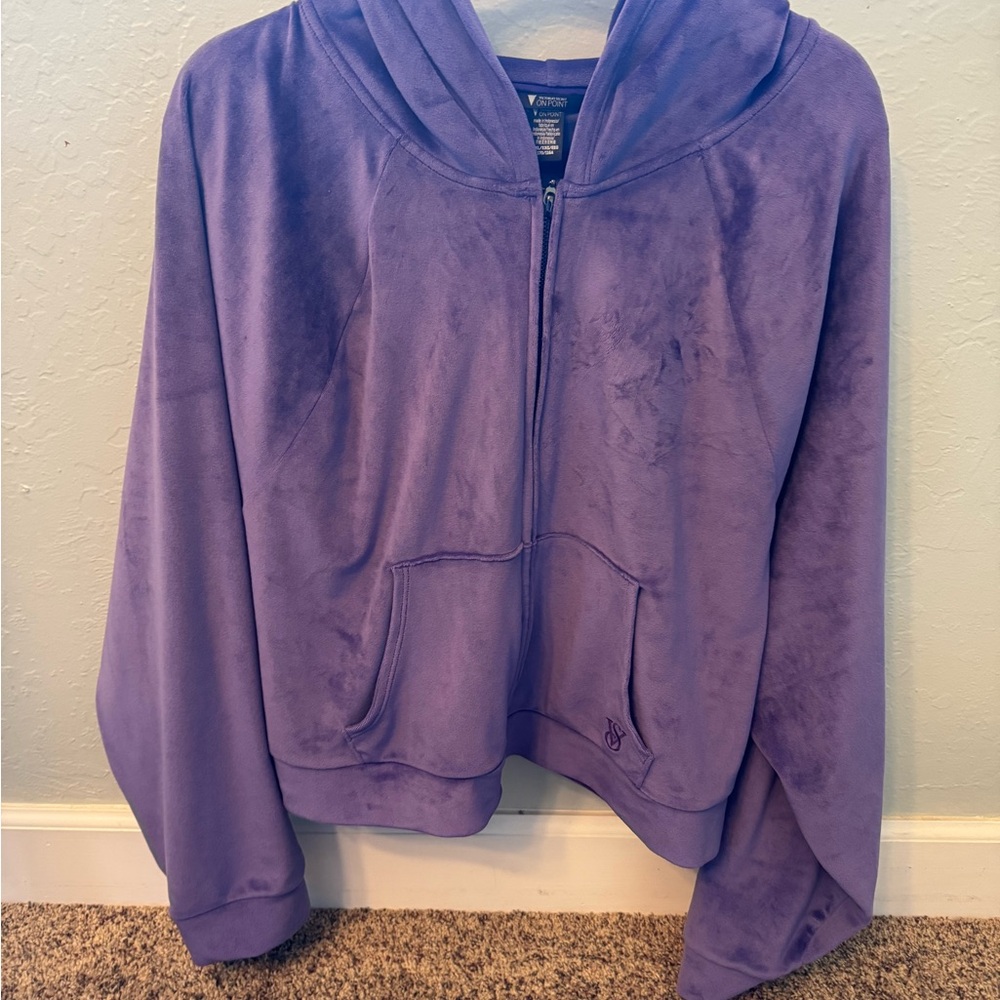 Victorias ‘s Secret Purple Velour Hoodie Zip-Up Women’s size XXL